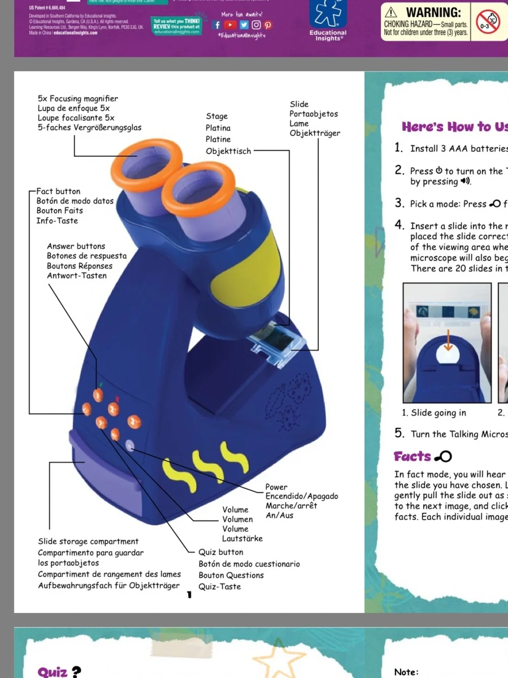 Geosafari children’s talking microscope